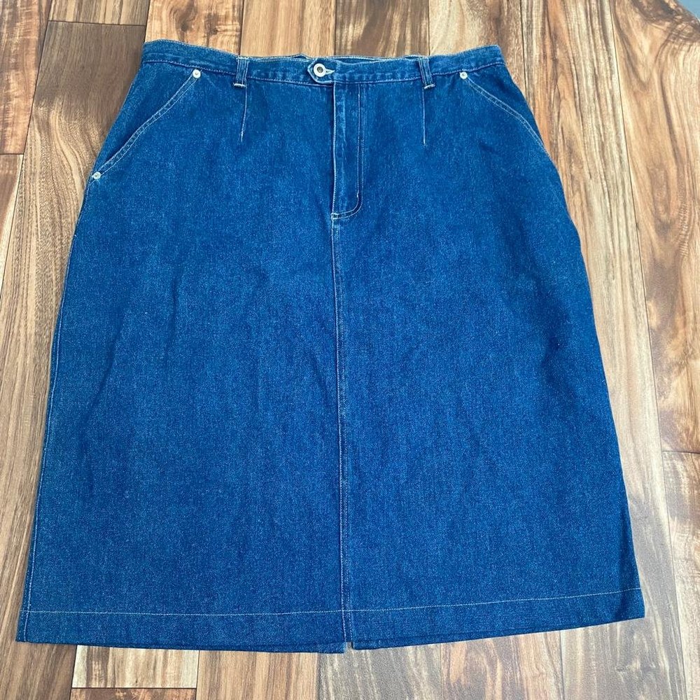 women blue jeans skirt size 18 maxi